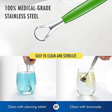 Stainless Steel Tongue Scraper Cleaner - Fresh Breath Tongue Scrapers Medical Grade Metal Tongue Scraping Cleaner with Carrying Case for Oral Care, Rustproof Tongue Cleaner for men women(3 Packs) - wooelnet