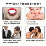 Stainless Steel Tongue Scraper Cleaner - Fresh Breath Tongue Scrapers Medical Grade Metal Tongue Scraping Cleaner with Carrying Case for Oral Care, Rustproof Tongue Cleaner for men women(3 Packs) - wooelnet