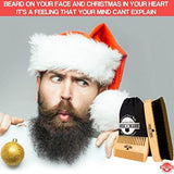 Beard Brush & Comb Set for Men's Care | Christmas Giveaway Mustache Scissors | Gift Box & Travel Bag | Best Bamboo Grooming Kit to Distribute Balm or Oil for Growth & Styling | Adds Shine & Softness - wooelnet