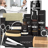 12 In 1 Beard Grooming Care Kit For Men, Dovich 100% Natural Beard Oil Leave-in Conditioner,Beard Apron Bib,Beard Razor,Beard Shampoo, Beard Balm, Beard Brush - wooelnet