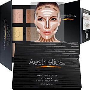 Aesthetica Cosmetics Contour and Highlighting Powder Foundation Palette/Contouring Makeup Kit; Easy-to-Follow, Step-by-Step Instructions Included - wooelnet