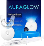AuraGlow Teeth Whitening Kit, LED Light, 35% Carbamide Peroxide, (2) 5ml Gel Syringes, Tray and Case - wooelnet