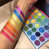 Beauty Glazed High Pigmented Makeup Palette Easy to Blend Color Fusion 39 Shades Metallic and Shimmers Eyeshadow Sweatproof and Waterproof Eye Shadows - wooelnet