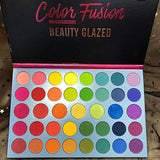 Beauty Glazed High Pigmented Makeup Palette Easy to Blend Color Fusion 39 Shades Metallic and Shimmers Eyeshadow Sweatproof and Waterproof Eye Shadows - wooelnet