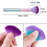EBANKU 3Pcs Soft Nail Art Dust Remover Powder Brush Cleaner for Acrylic and Makeup Powder Blush Brushes Nail Art Tools - wooelnet