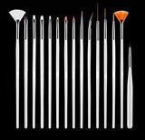 JOYJULY Nail Art Kit includes 30 Striping tape & 4Pcs Striping Roller Box & 12 Colors Rhinestones & 5pcs Dotting Pen & 15pcs Brush Set - wooelnet
