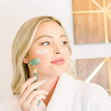 Jade Roller for Face - Face & Neck Massager for Skin Care, Facial Roller to Press Serums, Cream and Oil Into Skin, Lymphatic Drainage Massager Skin Care Tool, Eye Massager and Neck Roller (1 Pack) - wooelnet