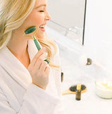 Jade Roller for Face - Face & Neck Massager for Skin Care, Facial Roller to Press Serums, Cream and Oil Into Skin, Lymphatic Drainage Massager Skin Care Tool, Eye Massager and Neck Roller (1 Pack) - wooelnet