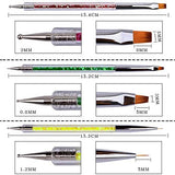 Kalolary 5PCS Nail Art Point Drill Drawing Brush Pen Manicure Care Tool Dual-Ended Acrylic Nail Art Liner Brushes Nail Art Design Dotting Pen Tools Nails Art Tips Design Set for Home DIY and Salon - wooelnet
