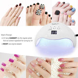 LED Nail Lamp, LKE Nail Dryer 40W Gel Nail Polish LED UV Light with 3 Timers Professional Nail Art Tools Accessories White - wooelnet