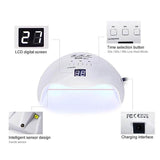 LED Nail Lamp, LKE Nail Dryer 40W Gel Nail Polish LED UV Light with 3 Timers Professional Nail Art Tools Accessories White - wooelnet
