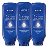 NIVEA Nourishing In-Shower Body Lotion - Non-Sticky For Dry to Very Dry Skin - 13.5 fl. oz. Bottle (Pack of 3) - wooelnet