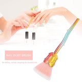 Nail Art Dust Remover Brush, Soft Cosmetic Nail Art Dust Remover Brush Powder Cleaner Manicure Tools for Makeup or Nail Arts - wooelnet