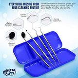 Professional Dental Hygiene Kit, Calculus Plaque Remover Set , Stainless Steel Tools, Tarter Scraper, Tooth Pick, Dental Scaler and Mouth Mirror Instruments. Hygienist Kit, Home Use Tools For Adults - wooelnet