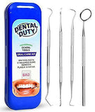 Professional Dental Hygiene Kit, Calculus Plaque Remover Set , Stainless Steel Tools, Tarter Scraper, Tooth Pick, Dental Scaler and Mouth Mirror Instruments. Hygienist Kit, Home Use Tools For Adults - wooelnet