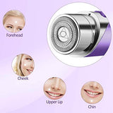 QQcute Facial Hair Removal for Women, Waterproof Facial Hair Remover Women's Painless Peach Fuzz Trimmer Shaver for Face Upper Lip Chin Cheeks - Purple - wooelnet