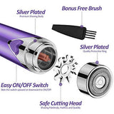 QQcute Facial Hair Removal for Women, Waterproof Facial Hair Remover Women's Painless Peach Fuzz Trimmer Shaver for Face Upper Lip Chin Cheeks - Purple - wooelnet