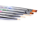 Waldd 5 Pieces Nail Art Point Drill Drawing Brush Pen Manicure Care Tool Nail Brushes Double Ended Dotting Tools Set Nail Art Liner Brush - wooelnet